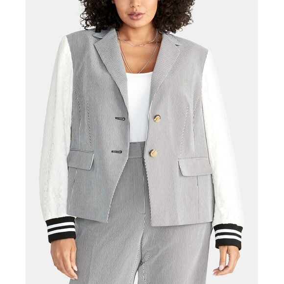 Rachel Rachel Roy Plus Size Billie Mixed Media Jacket